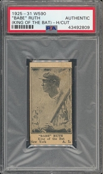 1925-31 W590 Strip Cards Babe Ruth ("King of the Bat") – PSA Authentic
